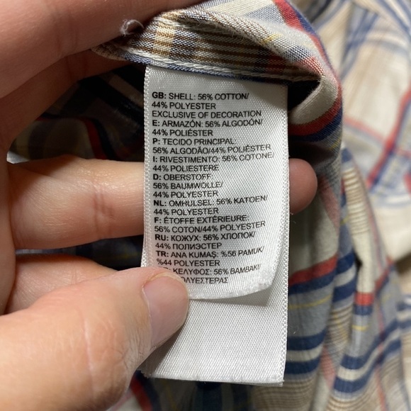 The North Face Blue Plaid Short Sleeve Button Up Shirt XL - Picture 4 of 4